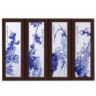 Hand-painted plum orchid bamboo chrysanthemum ceramic hanging painting