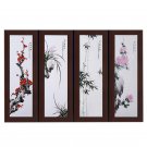Pastel plum orchid bamboo chrysanthemum ceramic hanging painting china