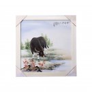 Hand painted pastel cow ceramic painting plate living room mural
