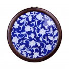 Blue and white tangle lotus porcelain plate painting mural living room