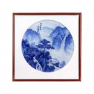 Hand-painted landscape porcelain hanging plate painting office