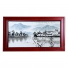 Jingdezhen landscape porcelain plate painting office banner