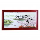 Jingdezhen hand-painted landscape porcelain plate painting background