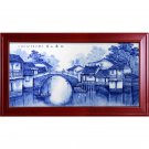 Chinese blue and white porcelain plate painting living room