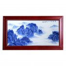 Jingdezhen blue and white landscape ceramic plate painting living room