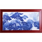 Hand-painted porcelain plate painting mountains and flowing water home