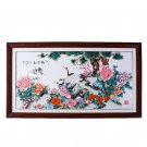 Jingdezhen pastel six cranes in spring porcelain plate painting