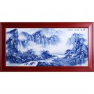 Jingdezhen hand painted landscape porcelain plate painting wall mural