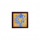 Blue and white dragon yellow background porcelain plate painting china