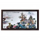 Jingdezhen village in rain ceramic plate painting living room home