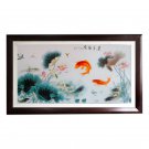 Jingdezhen fish and lotus ceramic plate painting living room home