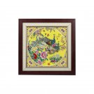 Jingdezhen yellow pastel birds and peacocks porcelain plate painting