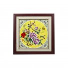 Jingdezhen yellow pastel birds and flowers porcelain plate painting