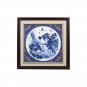 Blue and white landscape river porcelain plate painting office