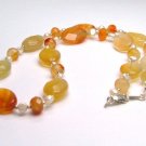  Natural Faceted Carnelian & Freshwater Cultured Pearl Necklace
