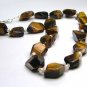  Tiger's Eye Nuggets & Freshwater Cultured Pearl Necklace