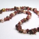  Rhodonite & Peach freshwater cultured pearl layering necklace