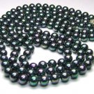  Triple Strands Peacock Black South Sea Shell Pearl Necklace - 925
