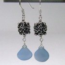 Blue Chalcedony Drop & 925 Silver Earrings