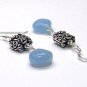Blue Chalcedony Drop & 925 Silver Earrings