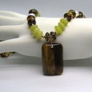 Serpentine, Tiger's Eye, Smoky Quartz, Citrine & Freshwater Cultured Pearls Necklace