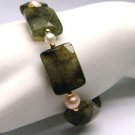  Laboradorite & Freshwater Cultured Pearl Bracelet