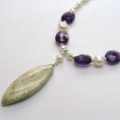  Jasper, Amethyst & Freshwater Cultured Pearl Necklace - 925