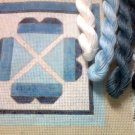 Hand Painted Needlepoint Canvas--Blue Hearts --Kit