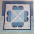 Hand Painted Needlepoint Canvas--Blue Hearts