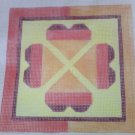 Hand Painted Needlepoint Canvas--Orange Hearts