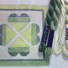 Hand Painted Needlepoint Canvas--Green Hearts--KIT