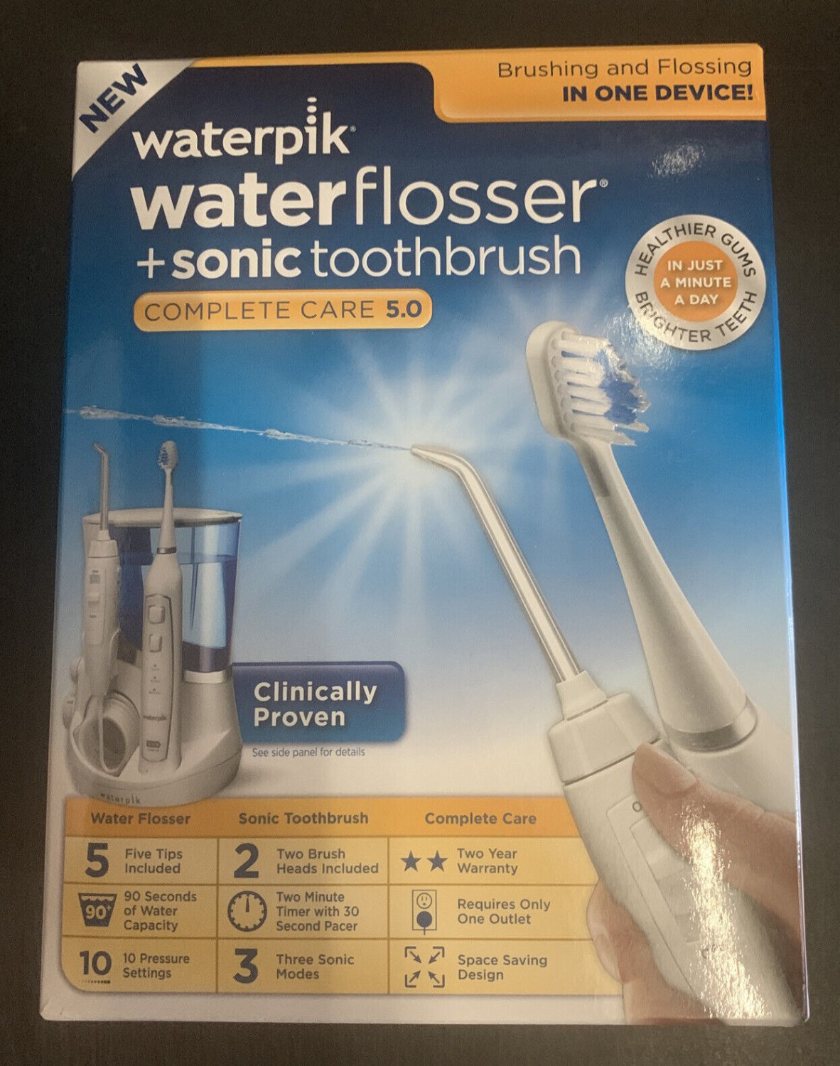 Waterpik complete care 5 0 flosser sonic toothbrush system in white