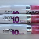 LOT OF 3 - Maybelline New York Superstay 10 hour Stain Gloss Pink Plush #100
