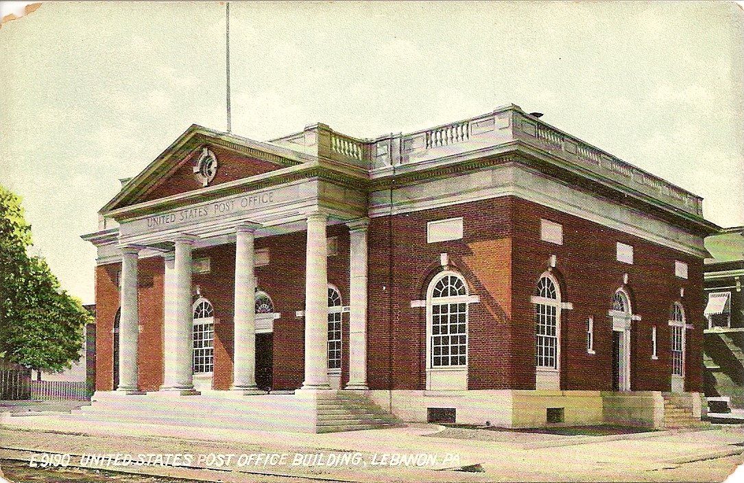 Vintage Lebanon Pa Postcard Post Office
