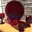 Avon's 1875 Cape Cod pattern ruby red glass dinnerware