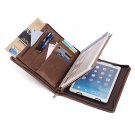 iPad Leather Zipper Portfolio Case with A5 Writing Pad,iPad Carrying Folio in Crazy Horse Leather