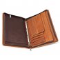 Crazy Horse Leather Zipper Binder Portfolio Case,A4 Business Folio Case with Notebook,Briefcase