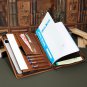 Crazy Horse Leather Zipper Binder Portfolio Case,A4 Business Folio Case with Notebook,Briefcase
