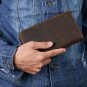 Crazy Horse Leather Hand Clutch with Handle, Genuine Leather Wallet Bag,Men Hand Carrying Purse