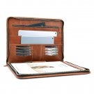 Genuine Leather Zipper A4 Portfolio Case,Business Folio Case with NotePad,Briefcase