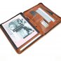 Genuine Leather Zipper A4 Portfolio Case,Business Folio Case with NotePad,Briefcase