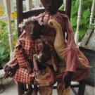 OOP Primitive Mammy 3 Dolls & Goose Pattern