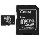 Cellet 8GB micro SD Memory Card with SD Adapter