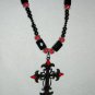 Black and Red Cross Necklace