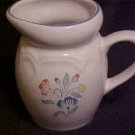 LOVELY COUNTRY DECOR FLOWERED POTTERY BEVERAGE PITCHER