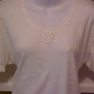 WHITE RHINESTONE 2000 MILLENNIUM T-SHIRT ONE SIZE ALL