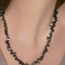 RICH GENUINE BLACK HEMETITE STONE BEADED NECKLACE RICH GENUINE BLACK HEMETITE STONE BEADED NECKLACE