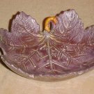 LOVELY AMYTHEST POTTERY DETAILED LEAF CANDY DISH