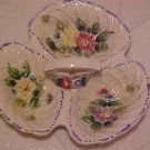 VINTAGE JAPAN POTTERY FLOWERED 3 PART RELISH