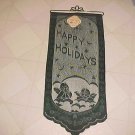 NEW GREEN LACE CHERUB HAPPY HOLIDAYS X-MAS WALL HANGING NEW GREEN LACE CHERUB HAPPY HOLIDAYS X-MAS WALL HANGING
